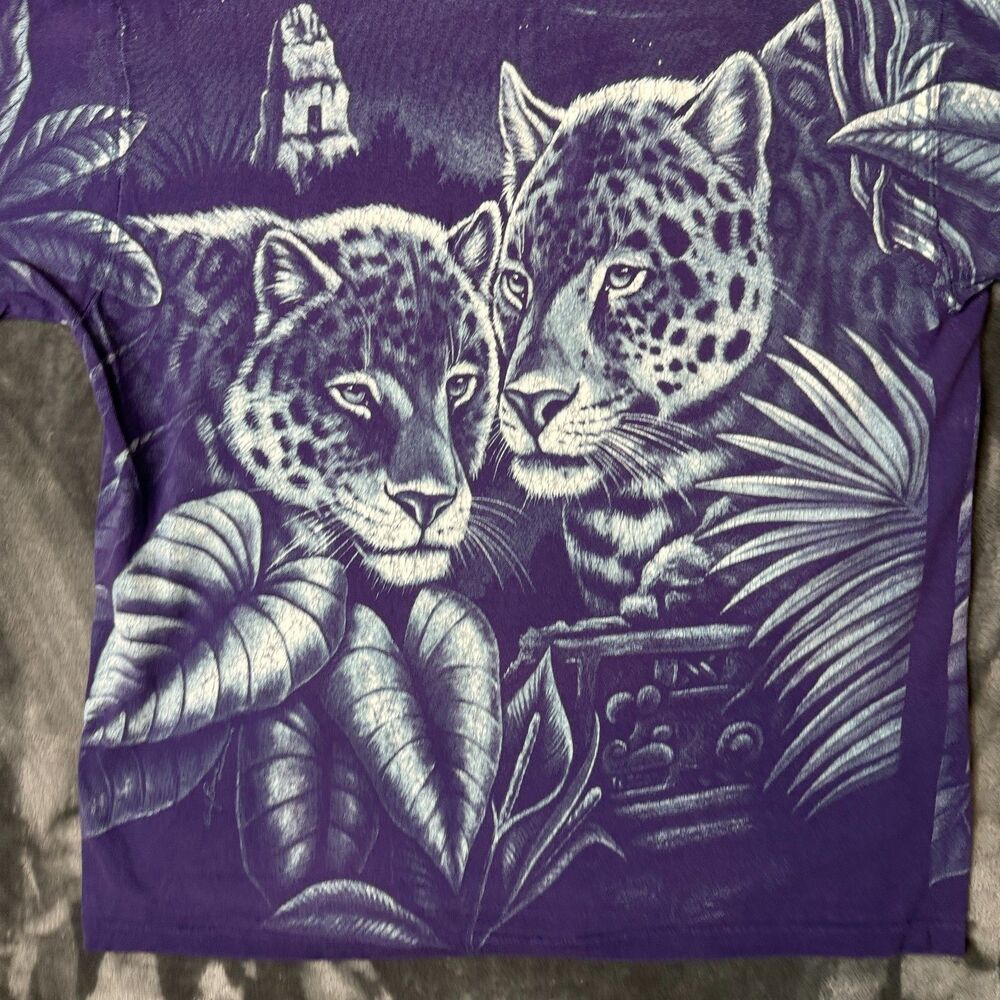 Vintage Harlequin Nature All Over Print T-Shirt Size Large Cheetah - Picture 7 of 7